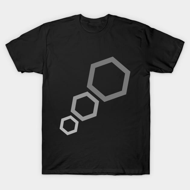 Grey Hexagon T-Shirt by Yandrak